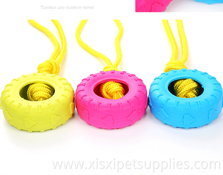 Multicolor Cheap Durable TPR Pet Dog Rope Toys With TPR tire Wholesale
